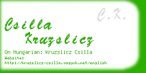 csilla kruzslicz business card